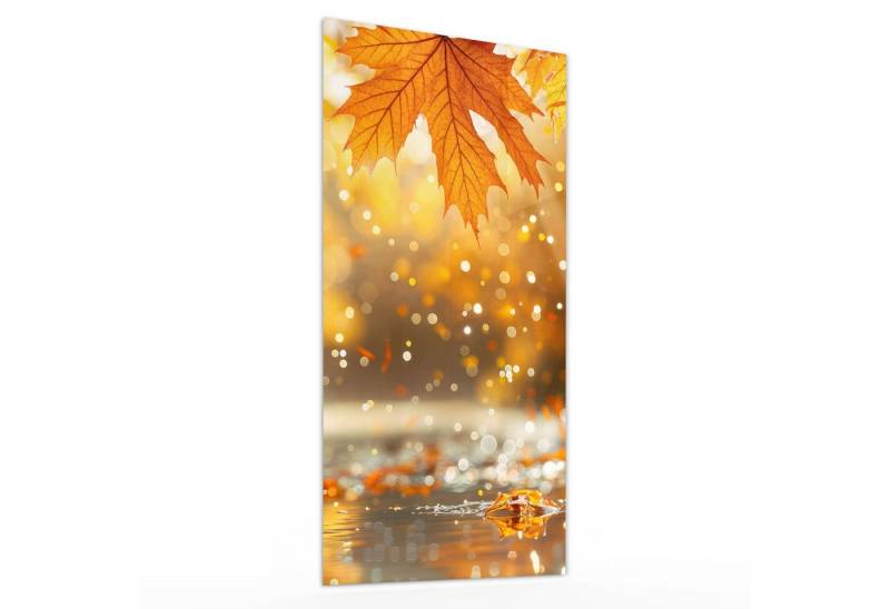 Primedeco Glasbild Wandbild Herbstblätter mit Aufhängung, Natur (21 verschiedene Größen, 1 St), Elegante Aufhängung von Primedeco