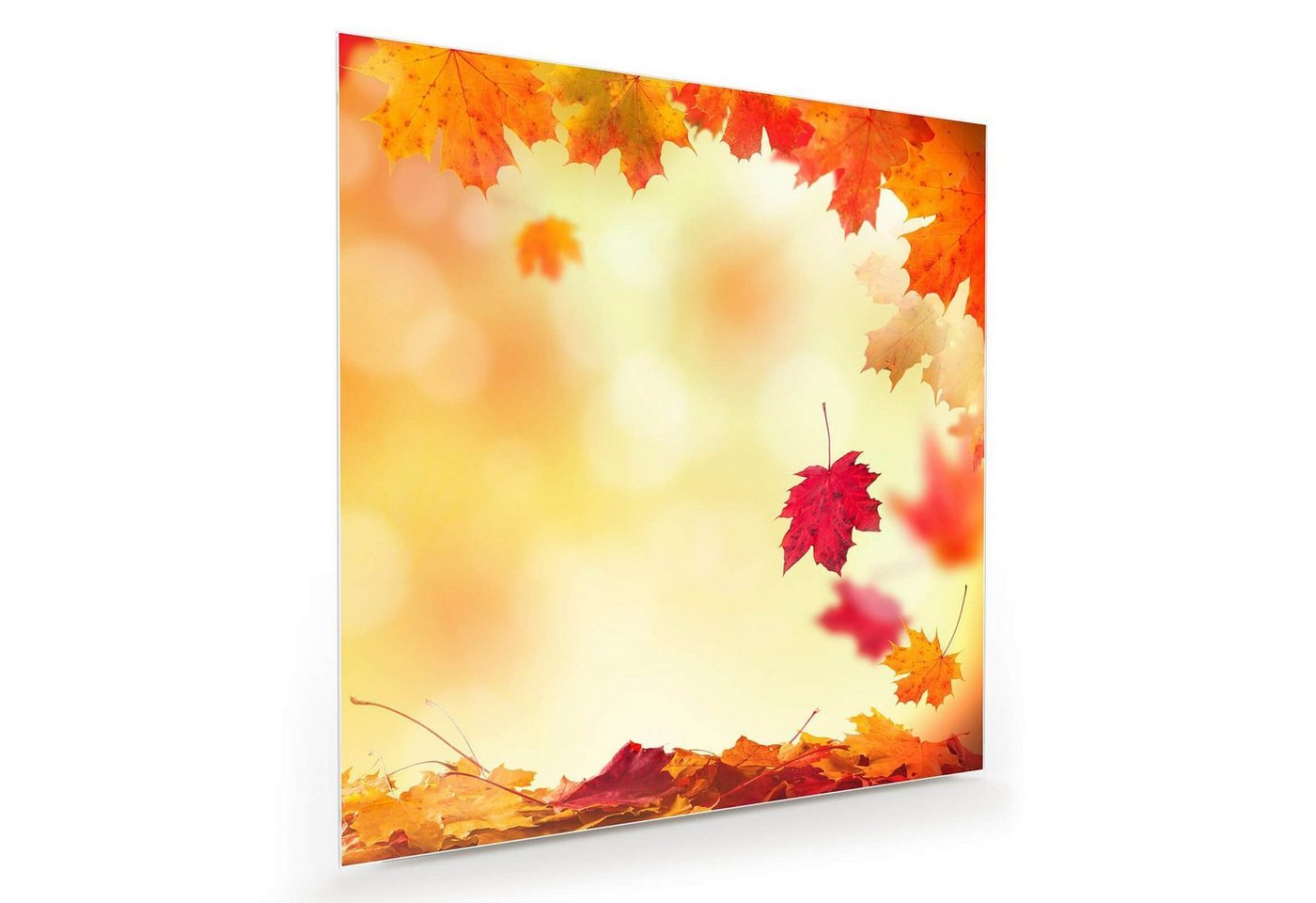 Primedeco Glasbild Wandbild Quadratisch Herbststimmung mit Aufhängung, Natur von Primedeco
