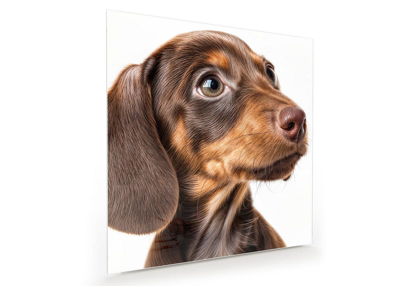 Primedeco Glasbild Wandbild Quadratisch Niedlicher Hund mit Aufhängung, Tierwelt (21 verschiedene Größen, 1 St), Elegante Aufhängung Primedeco Glasbild Wandbild Quadratisch Niedlicher Hund mit Aufhängung, Tierwelt (21 verschiedene Größen, 1 St), Elegante Aufhängung von Primedeco