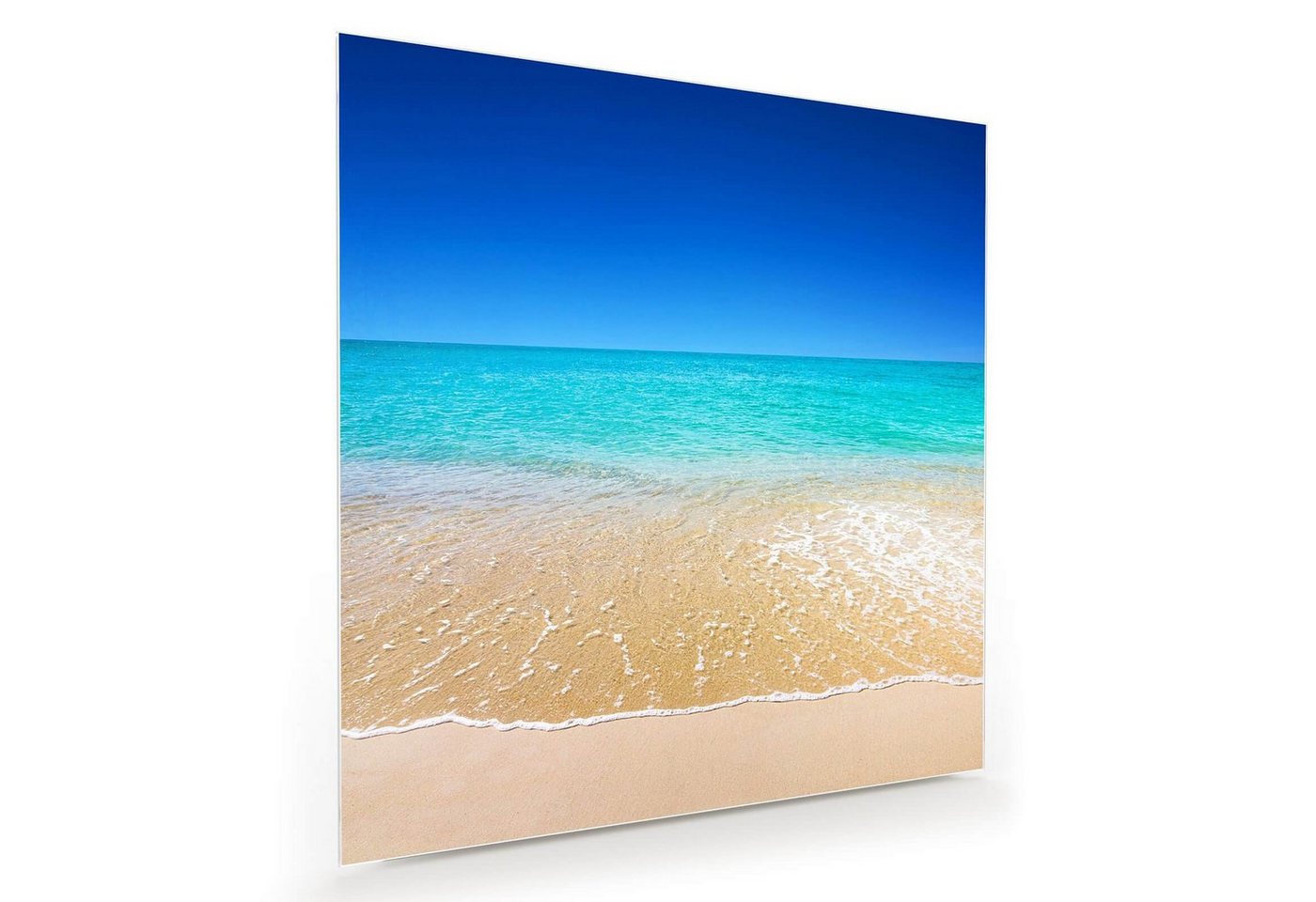 Primedeco Glasbild Wandbild Quadratisch Strand im Paradies mit Aufhängung, Natur von Primedeco