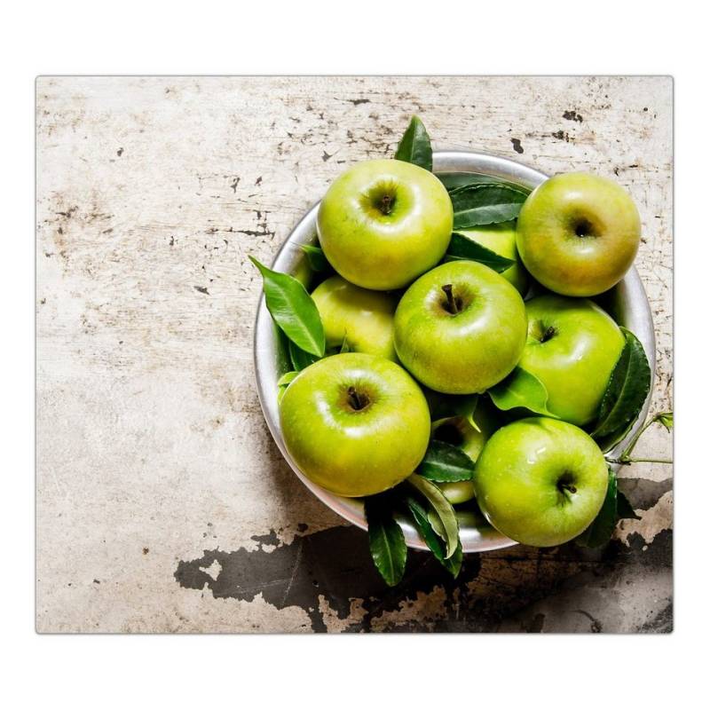 Primedeco Herd-Abdeckplatte Herdabdeckplatte Spritzschutz aus Glas Äpfel auf Tisch, Glas, (1 tlg) von Primedeco