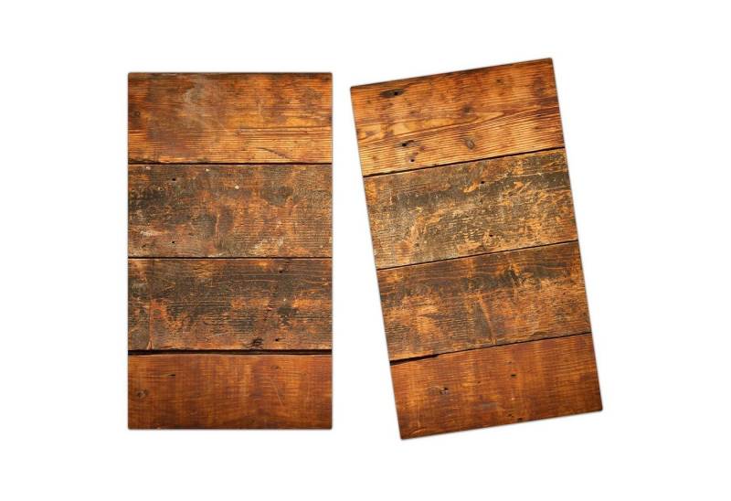 Primedeco Herd-Abdeckplatte Herdabdeckplatte Spritzschutz aus Glas Altes Holz, Glas, (2 tlg) von Primedeco
