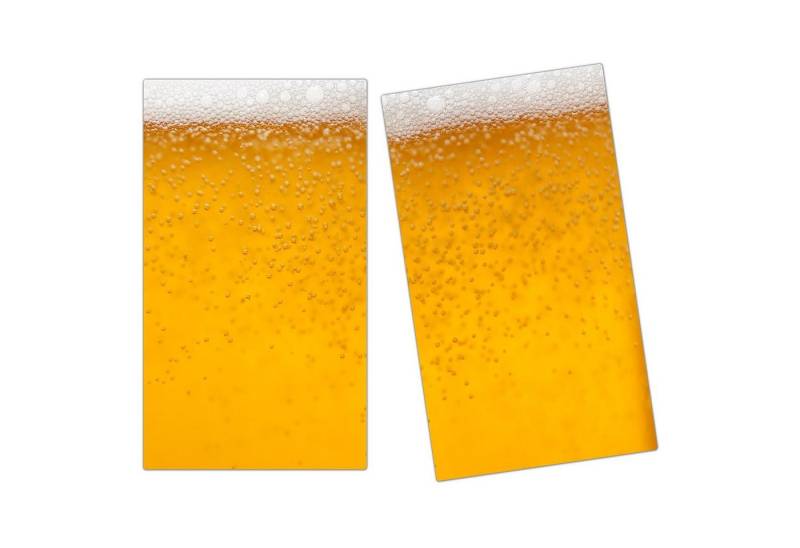Primedeco Herd-Abdeckplatte Herdabdeckplatte Spritzschutz aus Glas Bierglas von Nahem, Glas, (2 tlg) von Primedeco