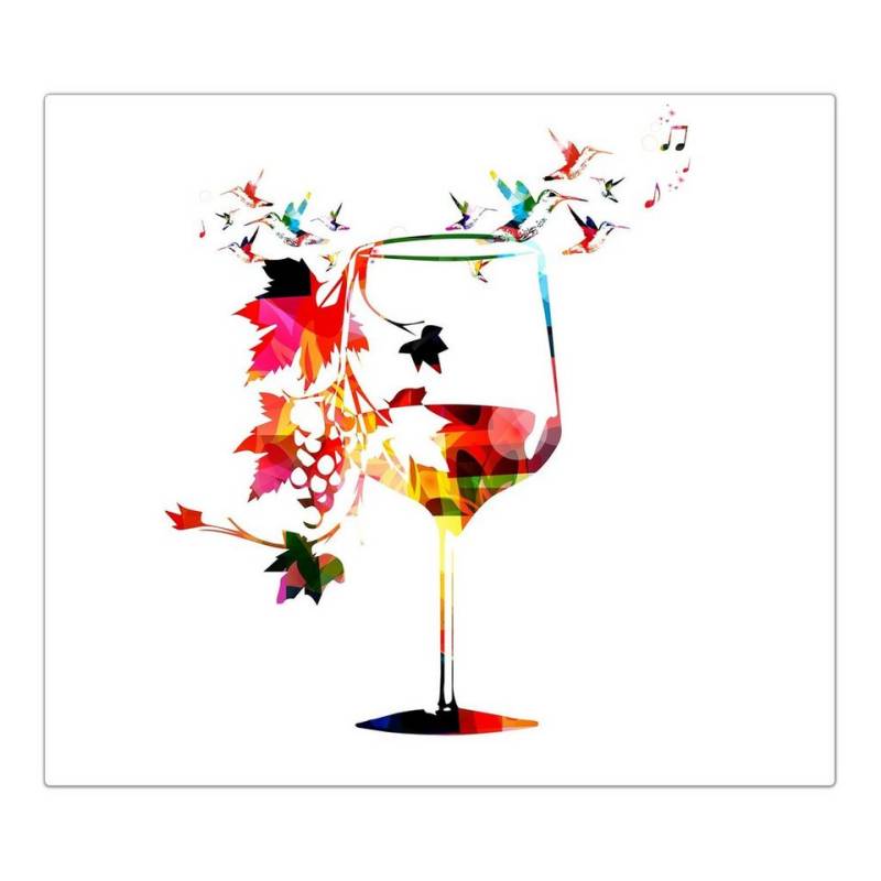 Primedeco Herd-Abdeckplatte Herdabdeckplatte Spritzschutz aus Glas Buntes Weinglas, Glas, (1 tlg) von Primedeco