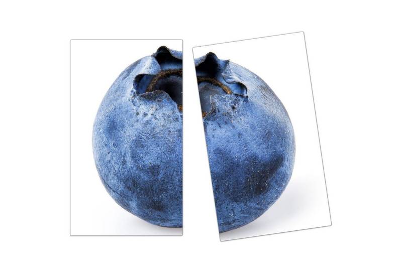 Primedeco Herd-Abdeckplatte Herdabdeckplatte Spritzschutz aus Glas Eine Heidelbeere von Nahem, Glas, (2 tlg) von Primedeco