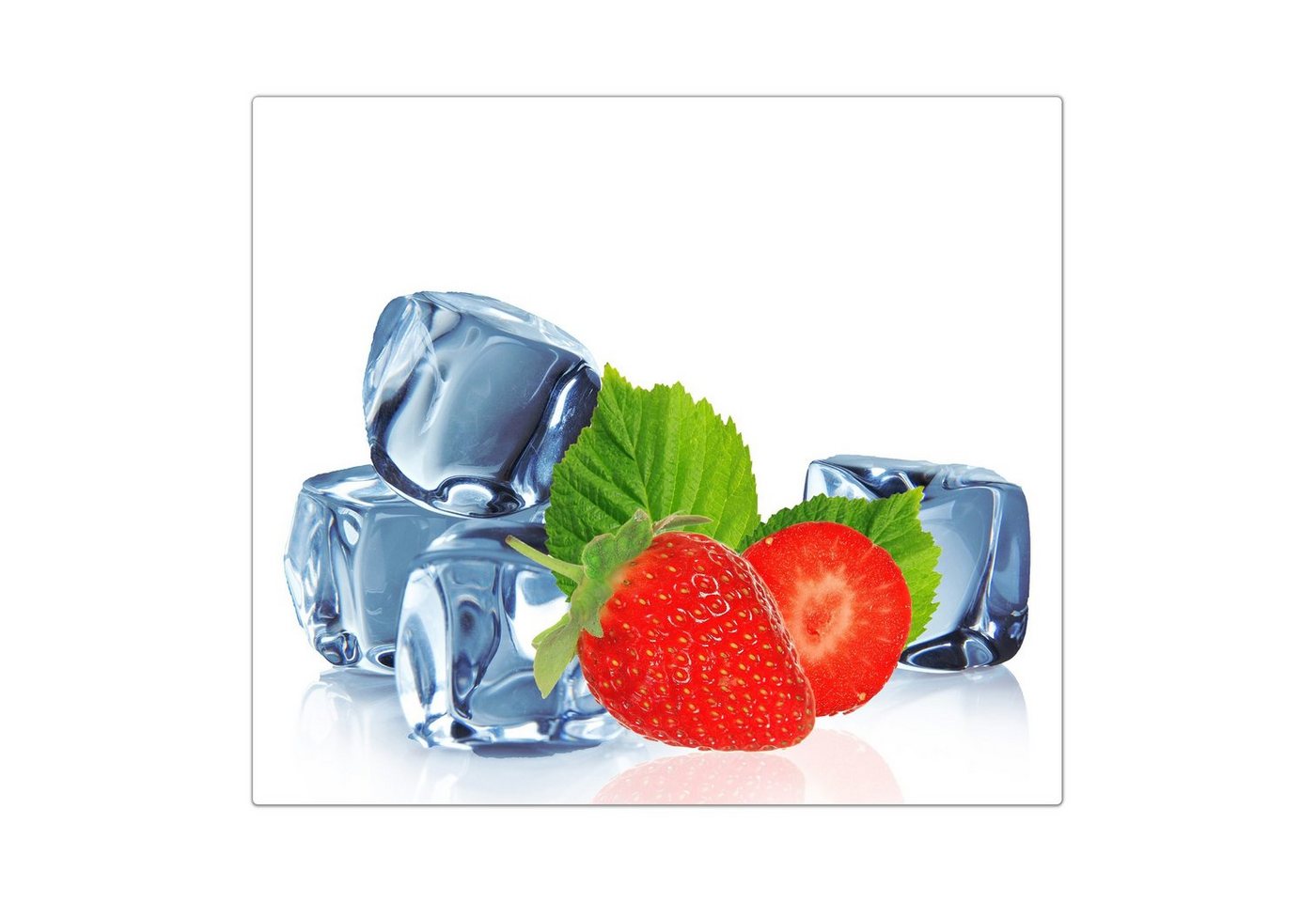 Primedeco Herd-Abdeckplatte Herdabdeckplatte Spritzschutz aus Glas Erdbeeren und Eiswürfel, Glas, (1 tlg) von Primedeco