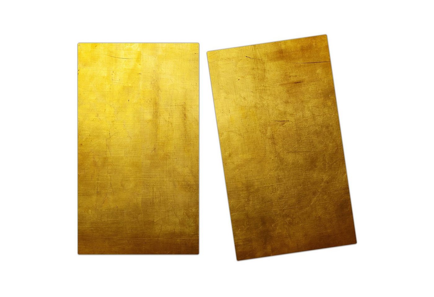 Primedeco Herd-Abdeckplatte Herdabdeckplatte Spritzschutz aus Glas Goldene Tapete, Glas, (2 tlg) von Primedeco
