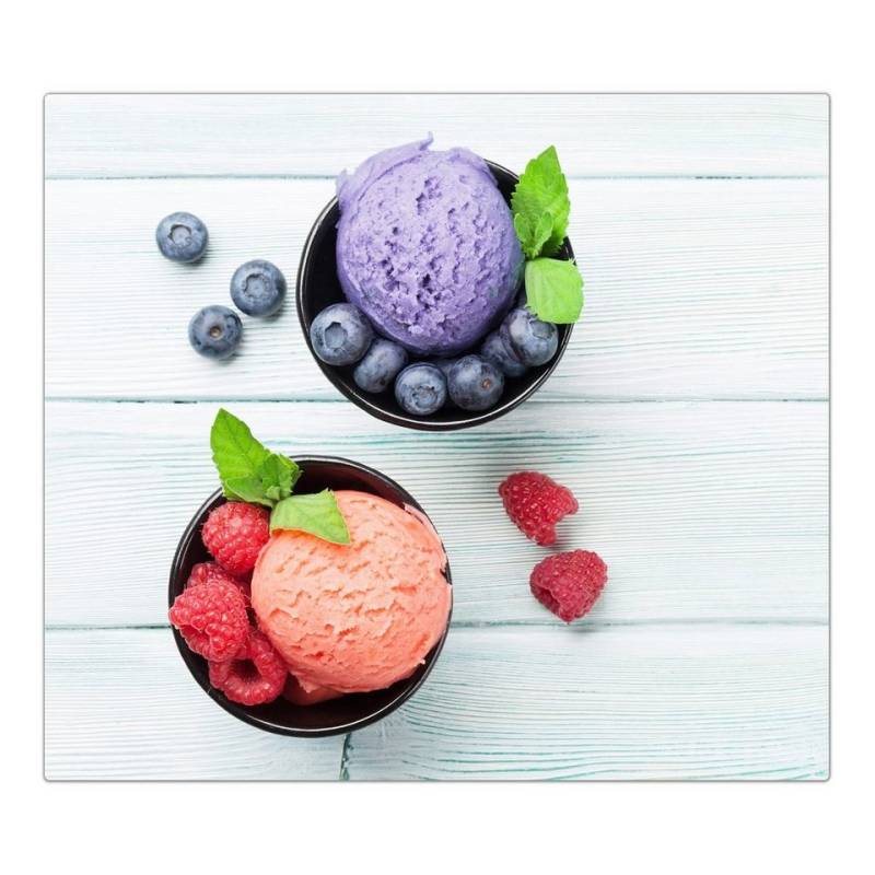 Primedeco Herd-Abdeckplatte Herdabdeckplatte Spritzschutz aus Glas Heidelbeere und Erdbeereis, Glas, (1 tlg) von Primedeco
