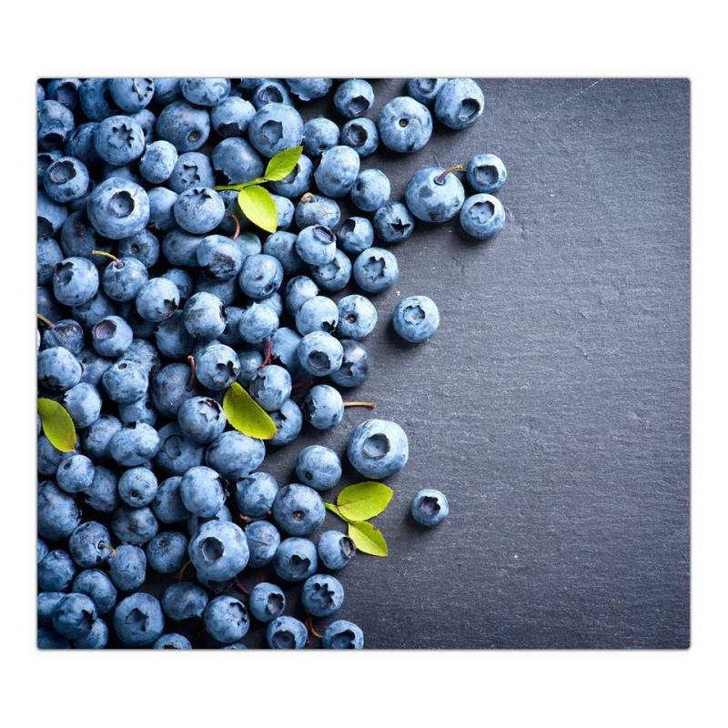 Primedeco Herd-Abdeckplatte Herdabdeckplatte Spritzschutz aus Glas Heidelbeeren auf Tisch, Glas, (1 tlg) von Primedeco