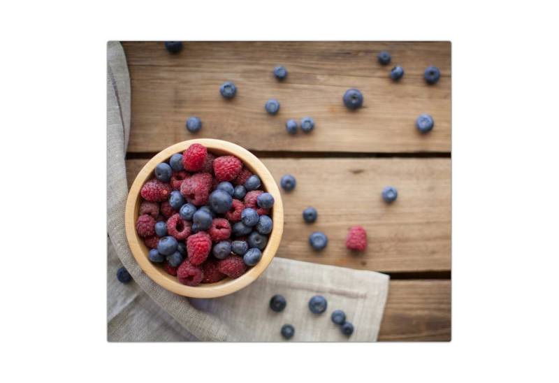 Primedeco Herd-Abdeckplatte Herdabdeckplatte Spritzschutz aus Glas Heidelbeeren auf Tisch, Glas, (1 tlg) von Primedeco