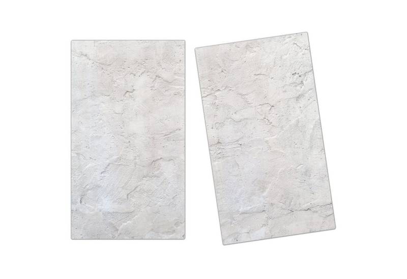 Primedeco Herd-Abdeckplatte Herdabdeckplatte Spritzschutz aus Glas Helle Gips Struktur, Glas, (2 tlg) von Primedeco