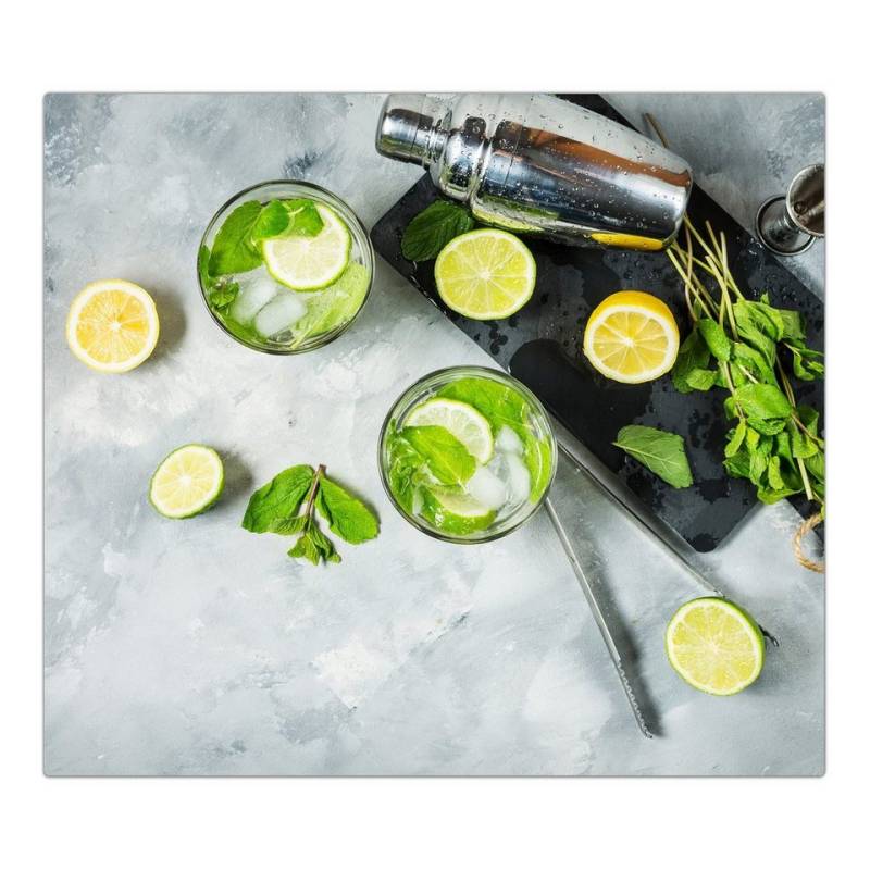 Primedeco Herd-Abdeckplatte Herdabdeckplatte Spritzschutz aus Glas Limette auf Tisch, Glas, (1 tlg) von Primedeco