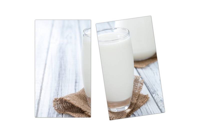 Primedeco Herd-Abdeckplatte Herdabdeckplatte Spritzschutz aus Glas Milch im Glas, Glas, (2 tlg) von Primedeco