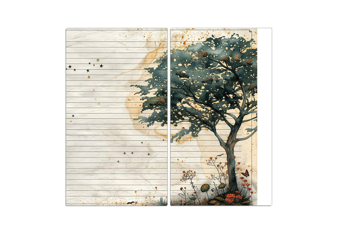 Primedeco Herd-Abdeckplatte Herdabdeckplatte Spritzschutz aus Glas Natur Notizblock, Glas, (2 tlg) von Primedeco