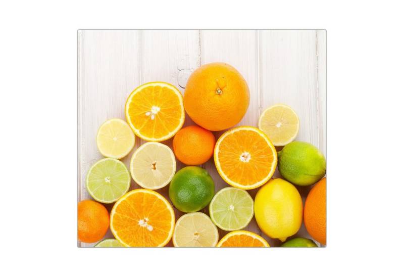 Primedeco Herd-Abdeckplatte Herdabdeckplatte Spritzschutz aus Glas Zitrusfrüchte auf Tisch, Glas, (1 tlg) von Primedeco