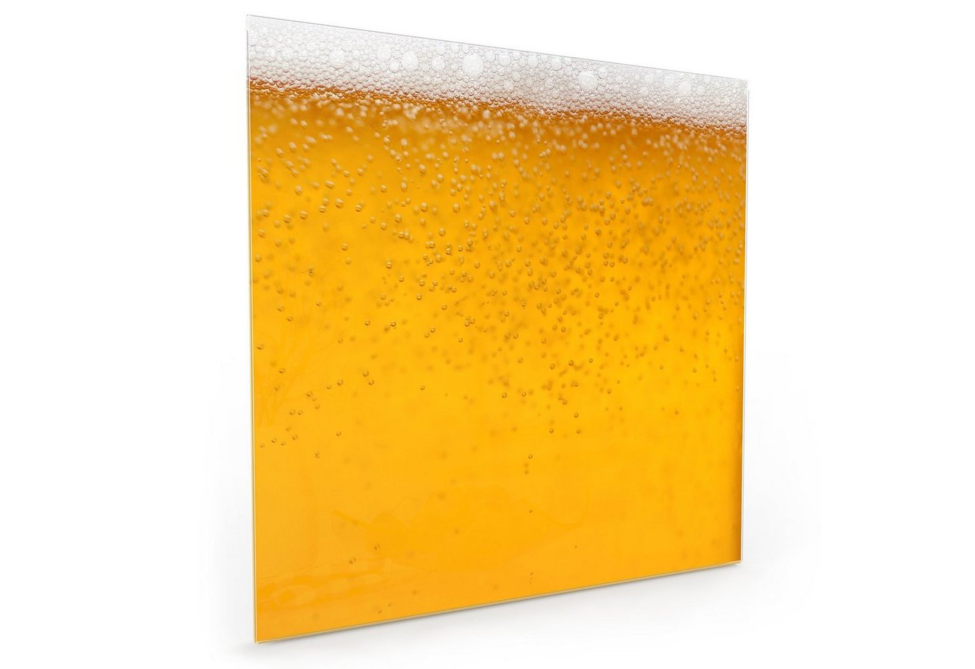 Primedeco Küchenrückwand Küchenrückwand Spritzschutz Glas mit Motiv Bierglas von Nahem von Primedeco