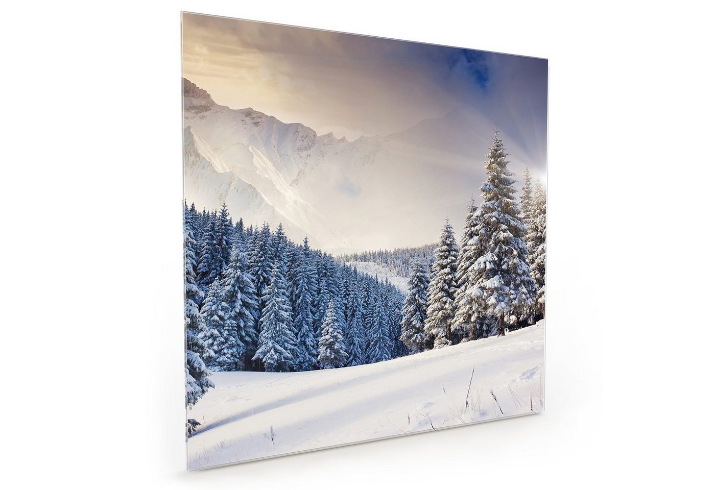 Primedeco Küchenrückwand Küchenrückwand Spritzschutz Glas mit Motiv Winterlandschaft von Primedeco