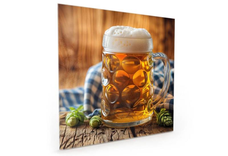 Primedeco Küchenrückwand Spritzschutz, Herdblende aus Glas - Motiv Bierglas von Primedeco