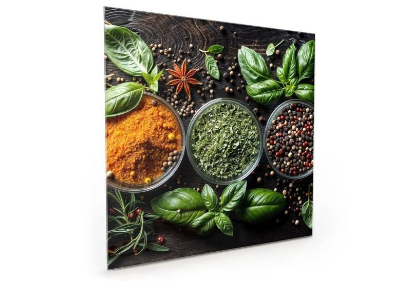 Primedeco Küchenrückwand Spritzschutz, Herdblende aus Glas - Motiv Gewürze Und Kräuter von Primedeco