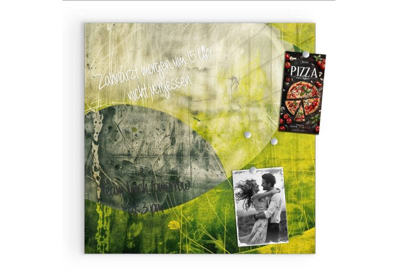 Primedeco Magnettafel Glas Abstraktkunst Pinnwand Whiteboard beschreibbar, (Inklusive Stift, Magnete und Montagematerial, 1-tlg., 9 verschiedene Größen), Magnetisch und Beschreibbar von Primedeco