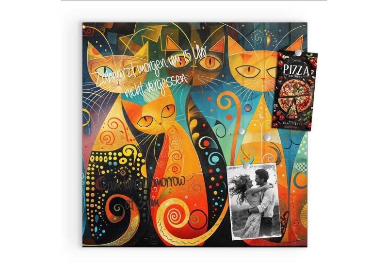 Primedeco Magnettafel Glas Bunte Katzenkunst Pinnwand Whiteboard beschreibbar, (Inklusive Stift, Magnete und Montagematerial, 1-tlg., 9 verschiedene Größen), Magnetisch und Beschreibbar Primedeco Magnettafel Glas Bunte Katzenkunst Pinnwand Whiteboard beschreibbar, (Inklusive Stift, Magnete und Montagematerial, 1-tlg., 9 verschiedene Größen), Magnetisch und Beschreibbar von Primedeco