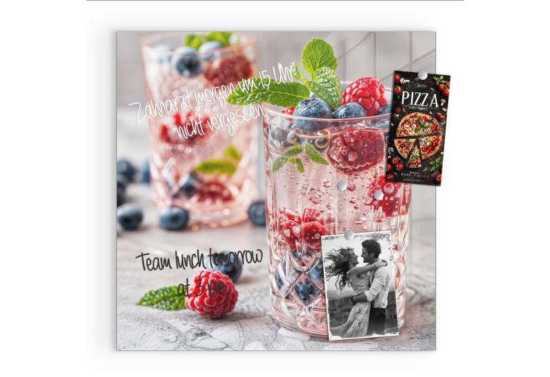 Primedeco Magnettafel Glas Cocktail Beeren Pinnwand Whiteboard beschreibbar, (Inklusive Stift, Magnete und Montagematerial, 1-tlg., 9 verschiedene Größen), Magnetisch und Beschreibbar Primedeco Magnettafel Glas Cocktail Beeren Pinnwand Whiteboard beschreibbar, (Inklusive Stift, Magnete und Montagematerial, 1-tlg., 9 verschiedene Größen), Magnetisch und Beschreibbar von Primedeco