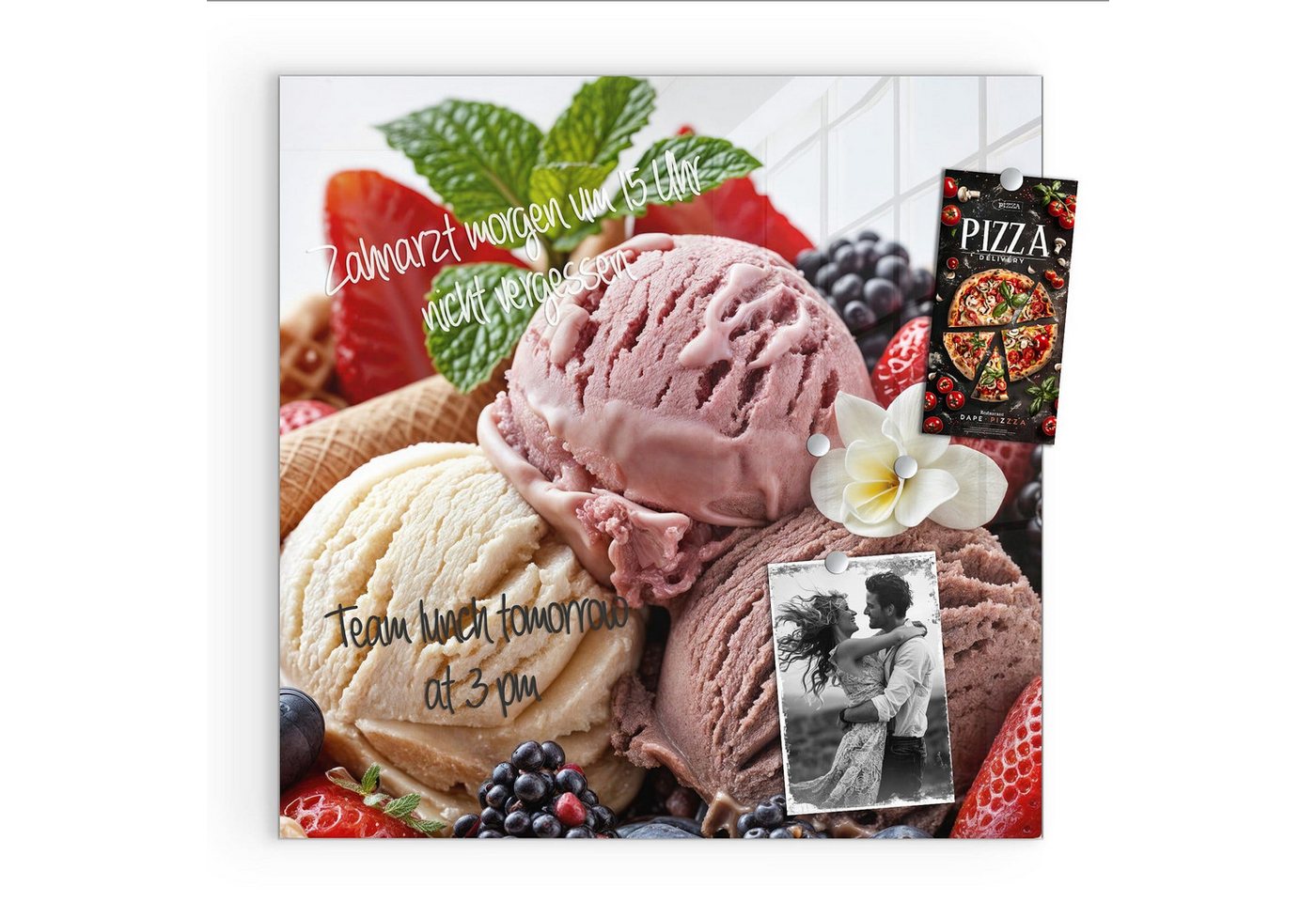 Primedeco Magnettafel Glas Eiswaffelmit Obst Pinnwand Whiteboard beschreibbar, (Inklusive Stift, Magnete und Montagematerial, 1-tlg., 9 verschiedene Größen), Magnetisch und Beschreibbar Primedeco Magnettafel Glas Eiswaffelmit Obst Pinnwand Whiteboard beschreibbar, (Inklusive Stift, Magnete und Montagematerial, 1-tlg., 9 verschiedene Größen), Magnetisch und Beschreibbar von Primedeco
