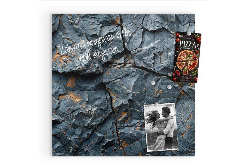 Primedeco Magnettafel Glas Gesteinsformation Pinnwand Whiteboard beschreibbar, (Inklusive Stift, Magnete und Montagematerial, 1-tlg., 9 verschiedene Größen), Magnetisch und Beschreibbar von Primedeco