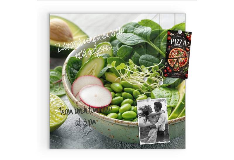 Primedeco Magnettafel Glas Gesunder Salat Pinnwand Whiteboard beschreibbar, (Inklusive Stift, Magnete und Montagematerial, 1-tlg., 9 verschiedene Größen), Magnetisch und Beschreibbar Primedeco Magnettafel Glas Gesunder Salat Pinnwand Whiteboard beschreibbar, (Inklusive Stift, Magnete und Montagematerial, 1-tlg., 9 verschiedene Größen), Magnetisch und Beschreibbar von Primedeco