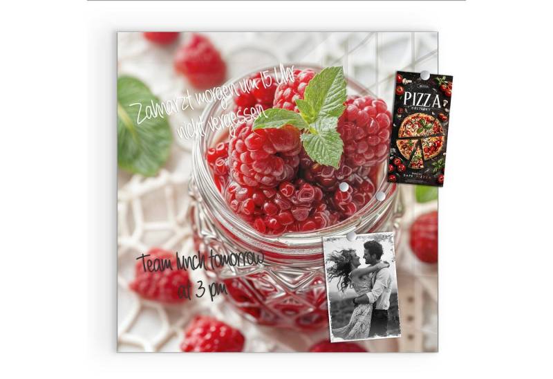 Primedeco Magnettafel Glas Himbeerglas Pinnwand Whiteboard beschreibbar, (Inklusive Stift, Magnete und Montagematerial, 1-tlg., 9 verschiedene Größen), Magnetisch und Beschreibbar von Primedeco