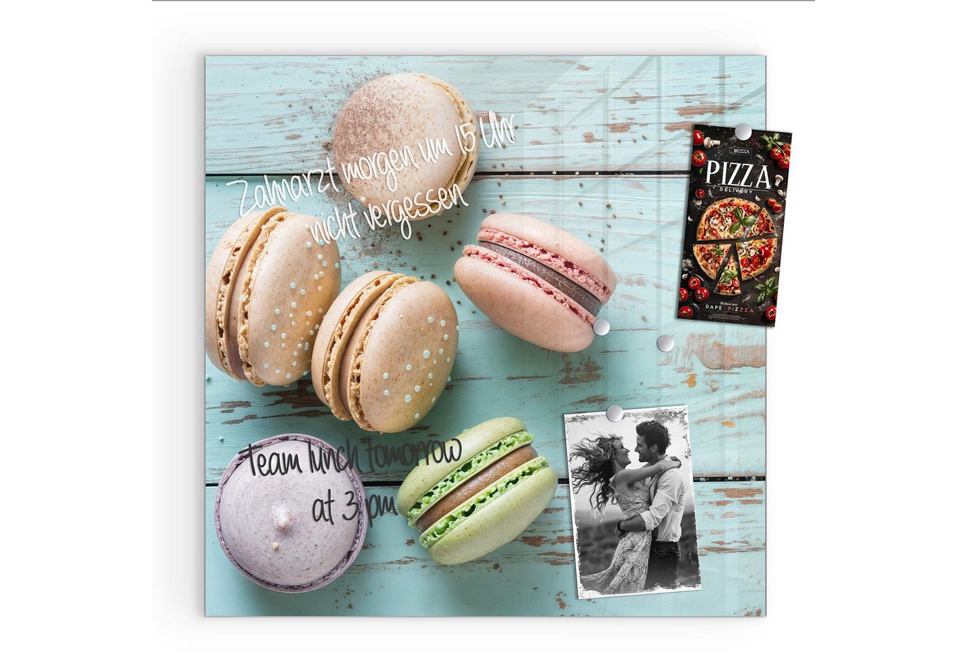 Primedeco Magnettafel Glas Macarons auf Holz Pinnwand Whiteboard beschreibbar, (Inklusive Stift, Magnete und Montagematerial, 1-tlg., 9 verschiedene Größen), Magnetisch und Beschreibbar Primedeco Magnettafel Glas Macarons auf Holz Pinnwand Whiteboard beschreibbar, (Inklusive Stift, Magnete und Montagematerial, 1-tlg., 9 verschiedene Größen), Magnetisch und Beschreibbar von Primedeco