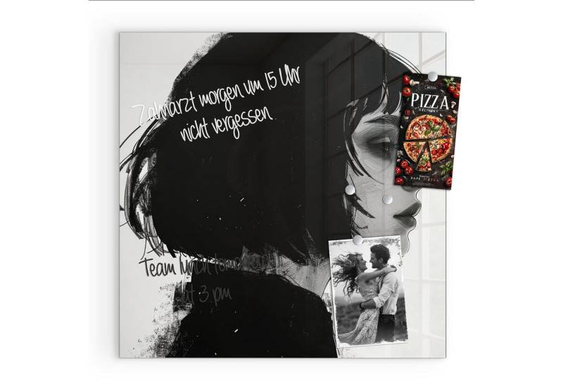 Primedeco Magnettafel Glas Silhouetten Porträt Pinnwand Whiteboard beschreibbar, (Inklusive Stift, Magnete und Montagematerial, 1-tlg., 9 verschiedene Größen), Magnetisch und Beschreibbar Primedeco Magnettafel Glas Silhouetten Porträt Pinnwand Whiteboard beschreibbar, (Inklusive Stift, Magnete und Montagematerial, 1-tlg., 9 verschiedene Größen), Magnetisch und Beschreibbar von Primedeco