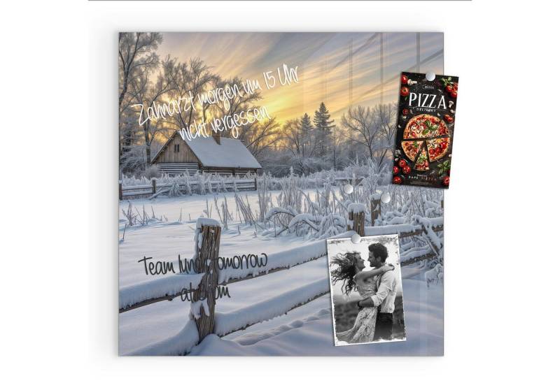 Primedeco Magnettafel Glas Verschneites Landhaus Pinnwand Whiteboard beschreibbar, (Inklusive Stift, Magnete und Montagematerial, 1-tlg., 9 verschiedene Größen), Magnetisch und Beschreibbar Primedeco Magnettafel Glas Verschneites Landhaus Pinnwand Whiteboard beschreibbar, (Inklusive Stift, Magnete und Montagematerial, 1-tlg., 9 verschiedene Größen), Magnetisch und Beschreibbar von Primedeco