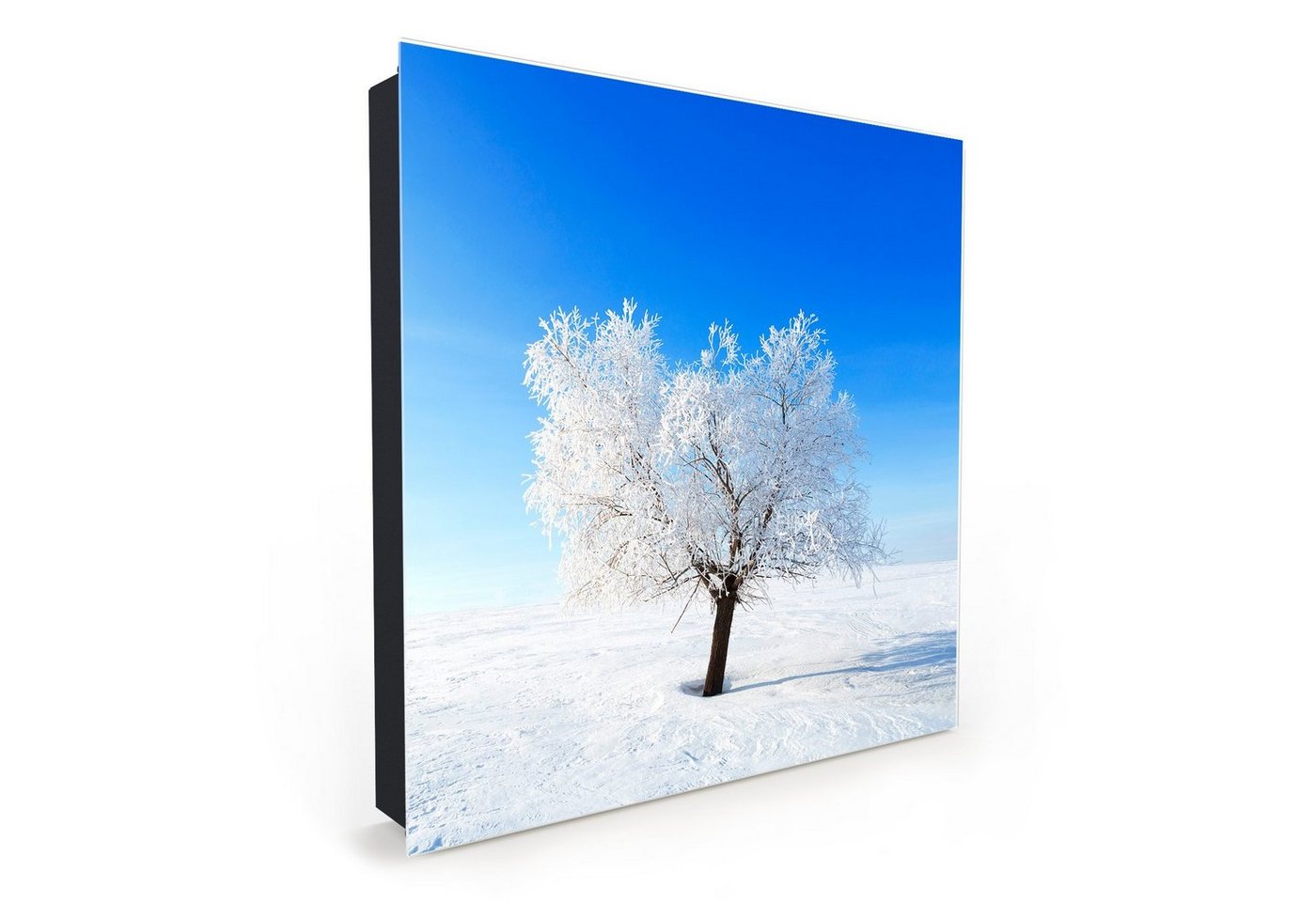 Primedeco Schlüsselkasten Magnetpinnwand mit Glasfront Baum in Winterlandschaft (1 St) von Primedeco