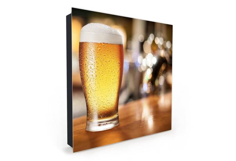 Primedeco Schlüsselkasten Magnetpinnwand mit Glasfront Bierglas auf Theke (1 St) von Primedeco