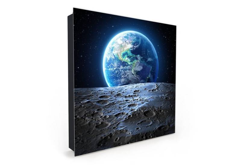 Primedeco Schlüsselkasten Magnetpinnwand mit Glasfront Blaue Erde vom Mond aus (1 St) von Primedeco