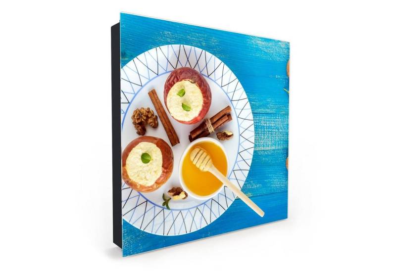 Primedeco Schlüsselkasten Magnetpinnwand mit Glasfront Bratapfel mit Hüttenkäse (1 St) von Primedeco