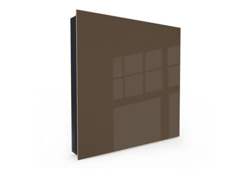 Primedeco Schlüsselkasten Dekor-Schlüsselkasten, Magnetpinnwand und Memoboard mit Glasfront Motiv Dunkelbrauner Hintergrund von Primedeco