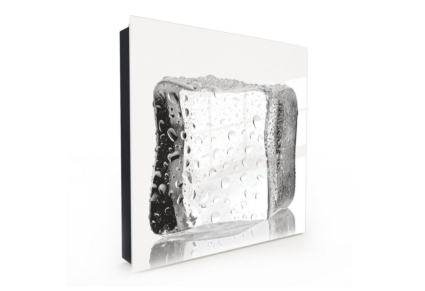 Primedeco Schlüsselkasten Magnetpinnwand und Memoboard mit Glasfront Motiv Eiswürfel (1 St) von Primedeco