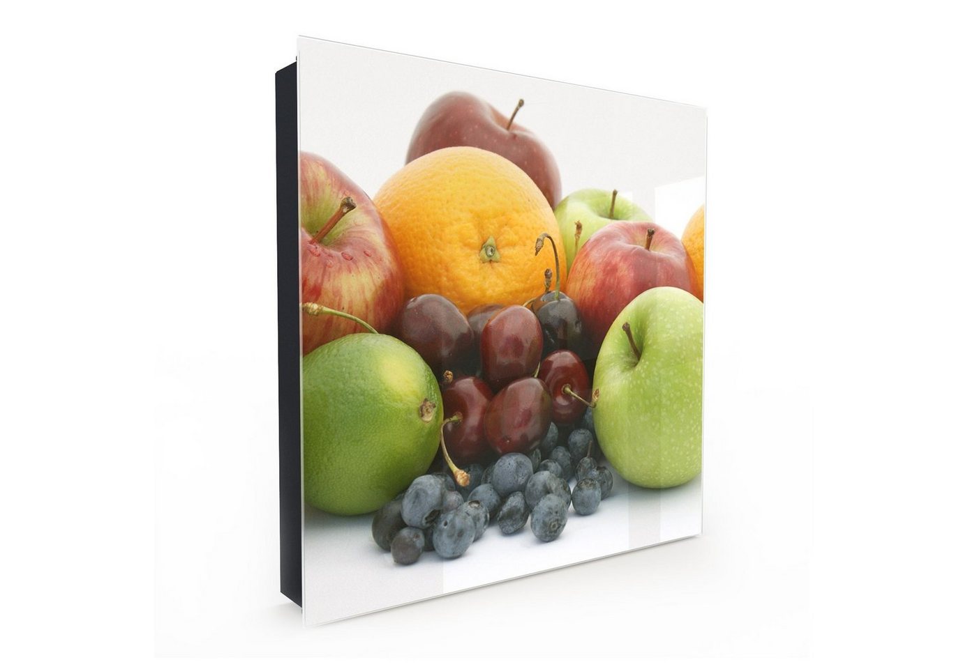 Primedeco Schlüsselkasten Magnetpinnwand und Memoboard mit Glasfront Motiv Frisches Obst (1 St) von Primedeco