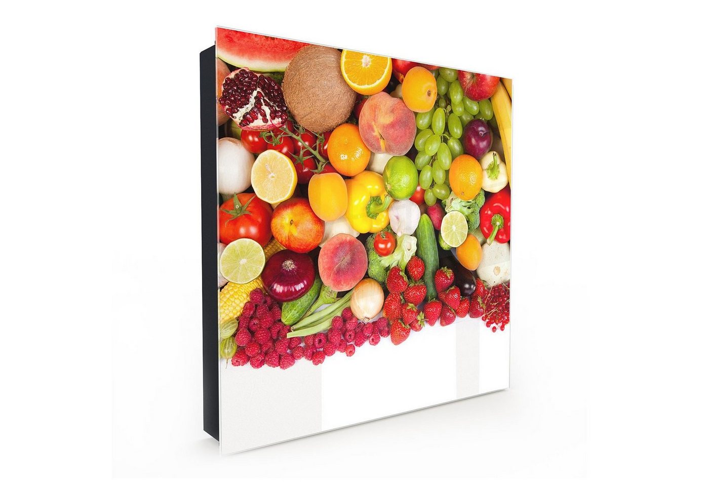 Primedeco Schlüsselkasten Magnetpinnwand und Memoboard mit Glasfront Motiv Gemüse Hintergrund (1 St) von Primedeco