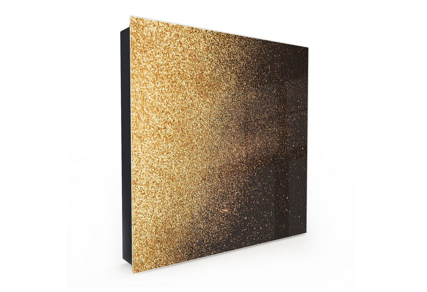 Primedeco Schlüsselkasten Magnetpinnwand und Memoboard mit Glasfront Motiv Goldener Hintergrund (1 St) von Primedeco
