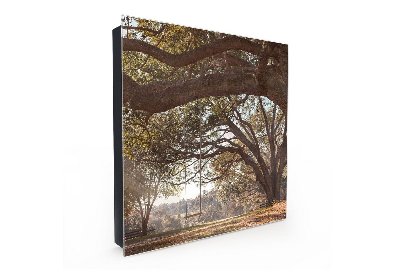 Primedeco Schlüsselkasten Magnetpinnwand und Memoboard mit Glasfront Motiv Grosser Baum im Wald (1 St) von Primedeco