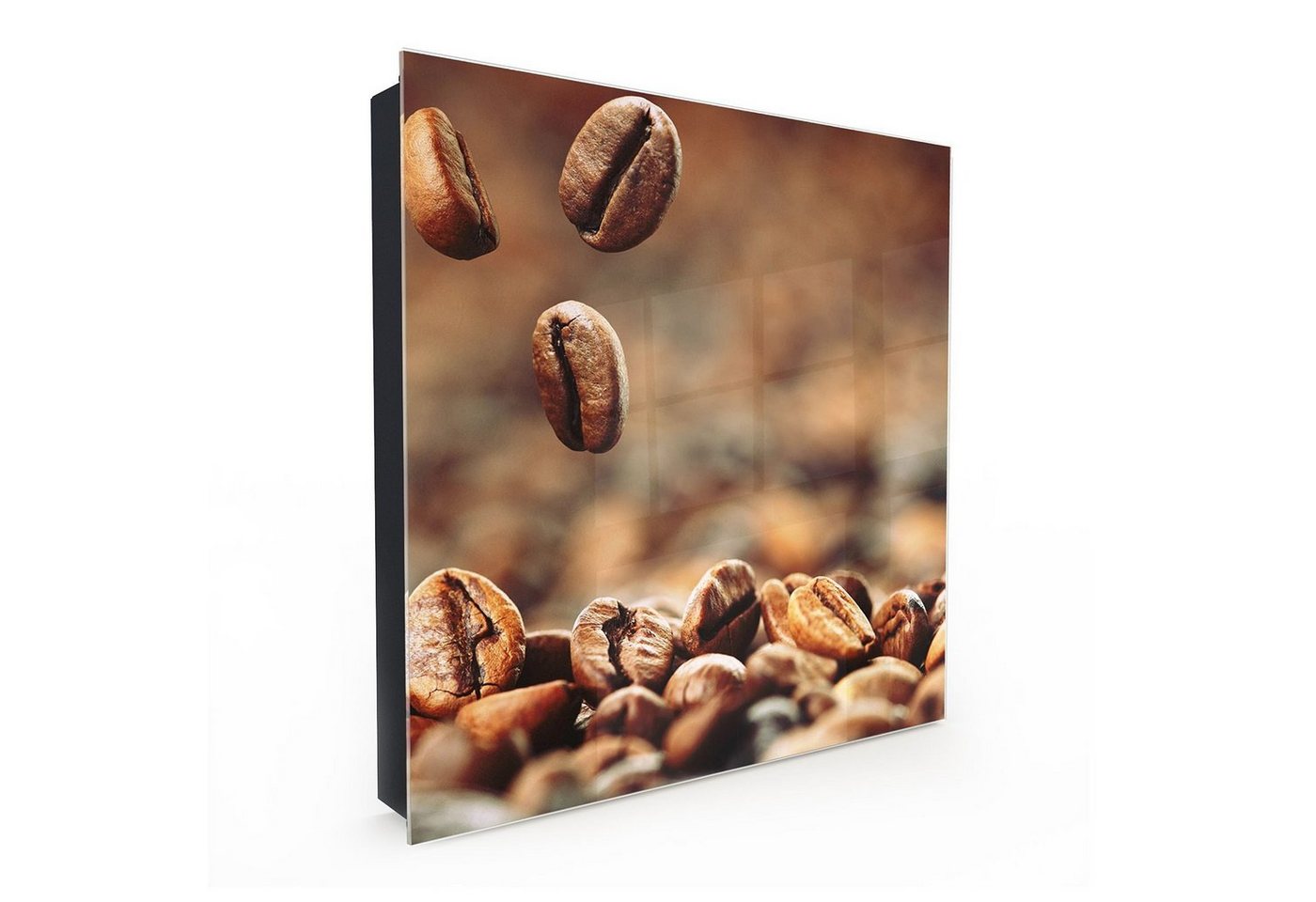 Primedeco Schlüsselkasten Magnetpinnwand und Memoboard mit Glasfront Motiv Kaffeebohnen (1 St) von Primedeco