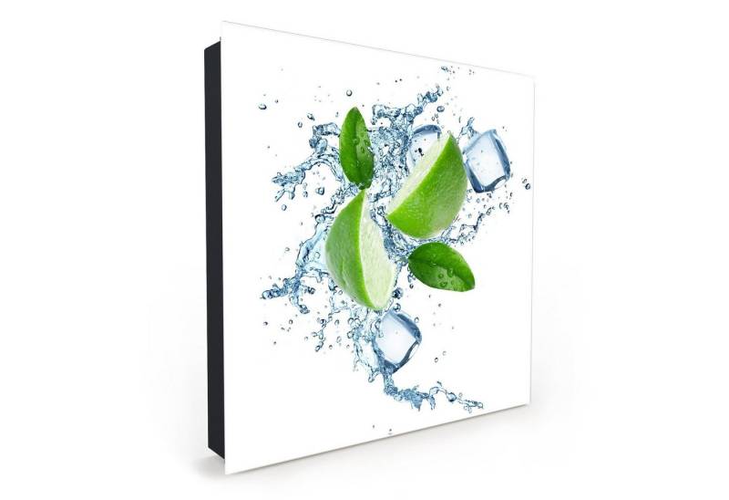 Primedeco Schlüsselkasten Magnetpinnwand mit Glasfront Limettenschnitze auf Eis (1 St) von Primedeco