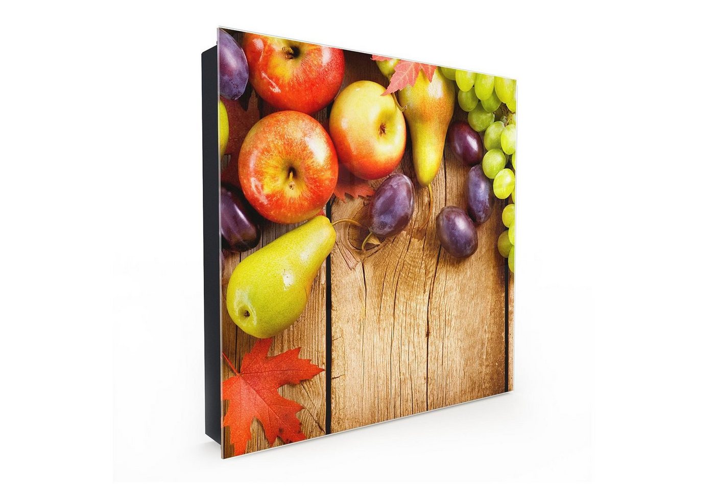 Primedeco Schlüsselkasten Magnetpinnwand und Memoboard mit Glasfront Motiv Obst auf Holztisch (1 St) von Primedeco