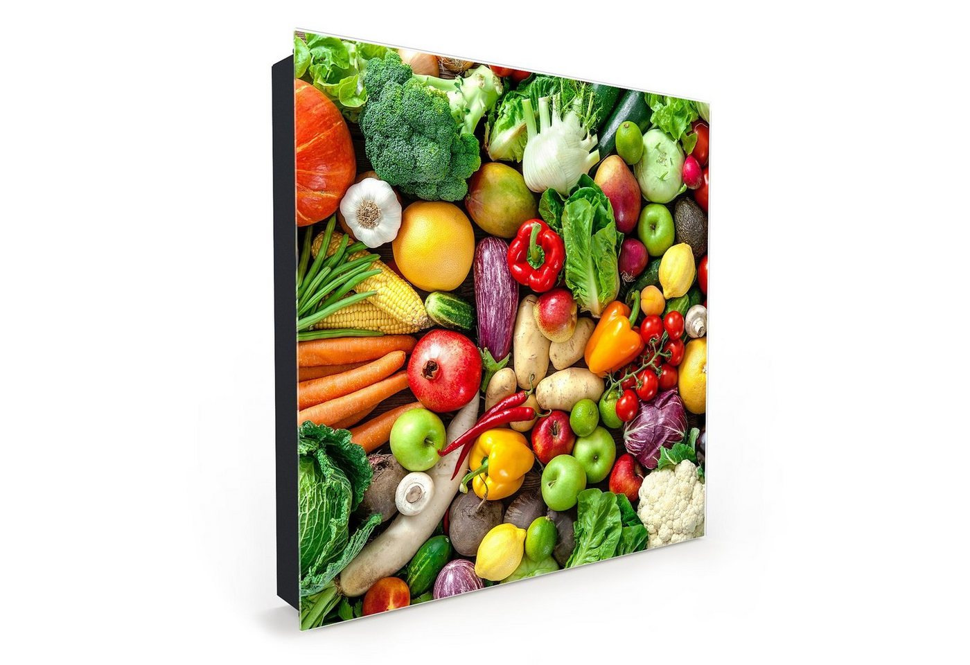 Primedeco Schlüsselkasten Magnetpinnwand mit Glasfront Obst und Gemüse (1 St) von Primedeco