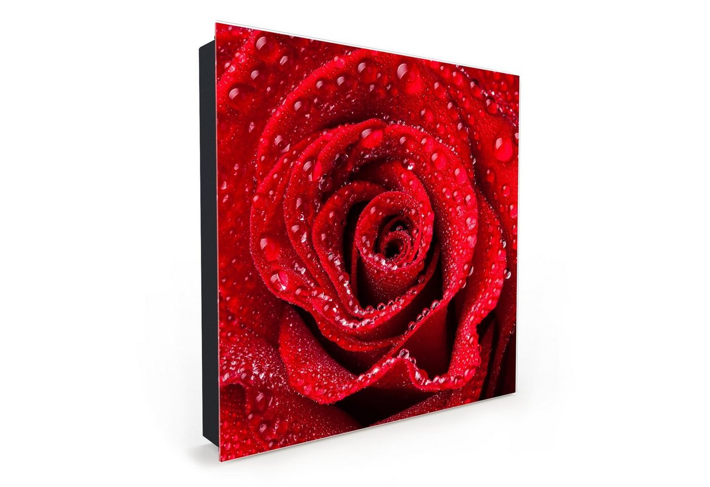 Primedeco Schlüsselkasten Magnetpinnwand mit Glasfront Rose mit Wassertropfen (1 St) von Primedeco