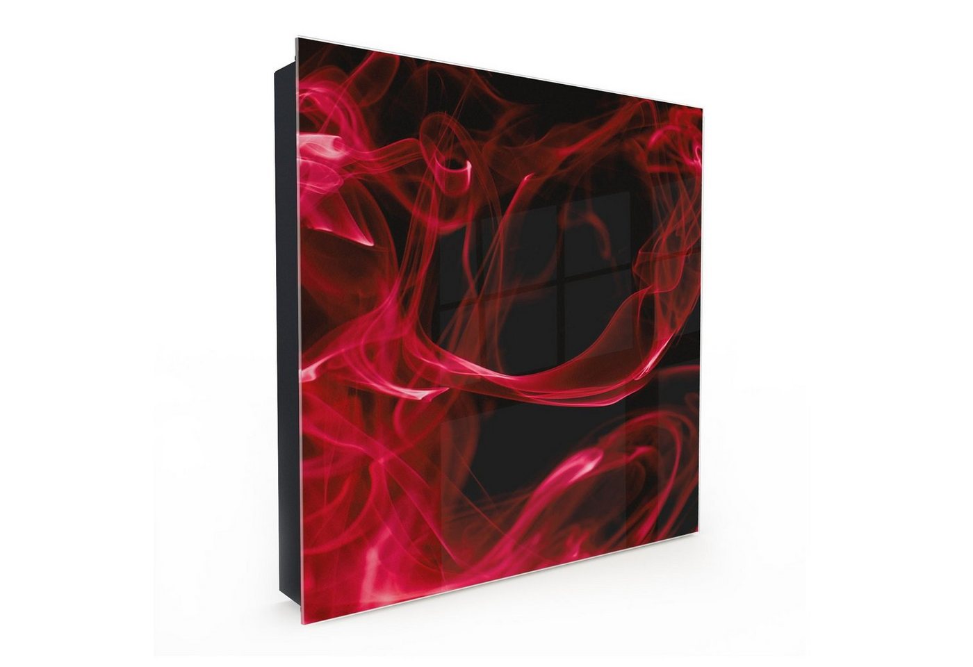 Primedeco Schlüsselkasten Magnetpinnwand und Memoboard mit Glasfront Motiv Roter Rauch (1 St) von Primedeco