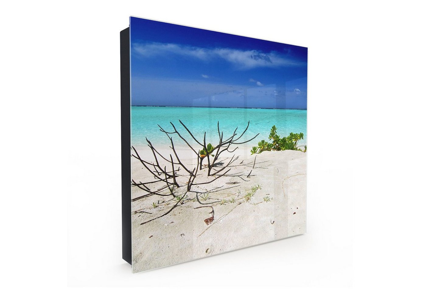 Primedeco Schlüsselkasten Magnetpinnwand und Memoboard mit Glasfront Motiv Tropischer Strand (1 St) von Primedeco